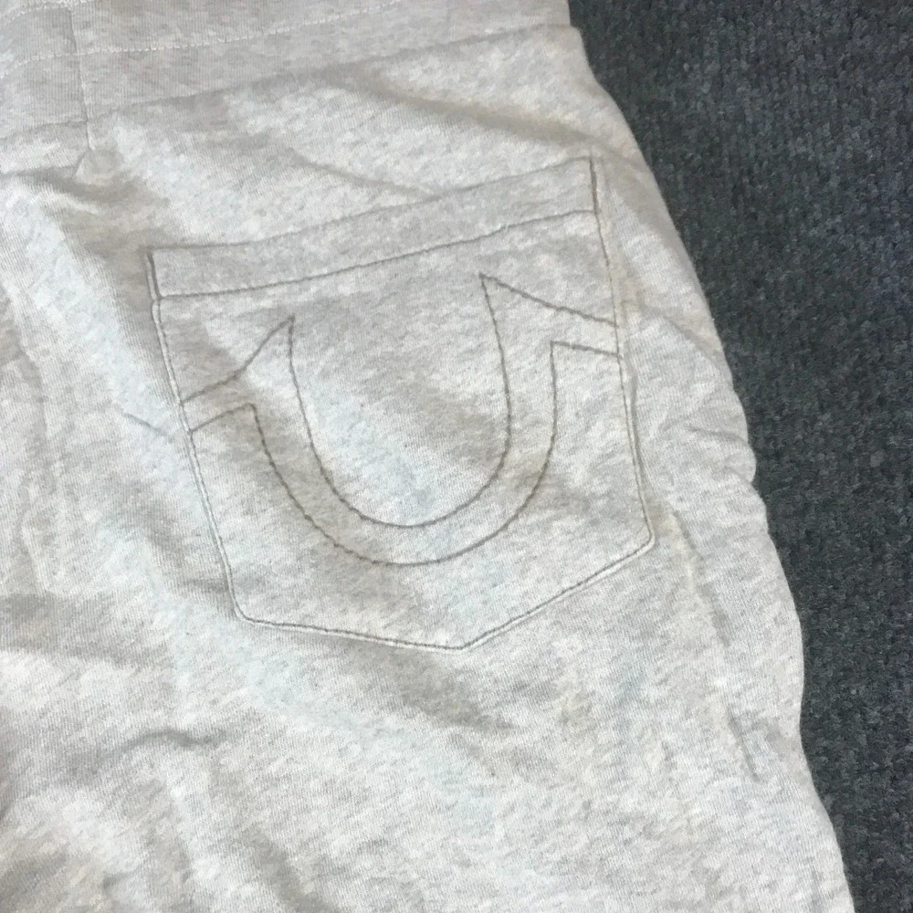 True Religion Jogger Sweatpants Mens 36x27 Gray Drawstring Waist Classic Logo